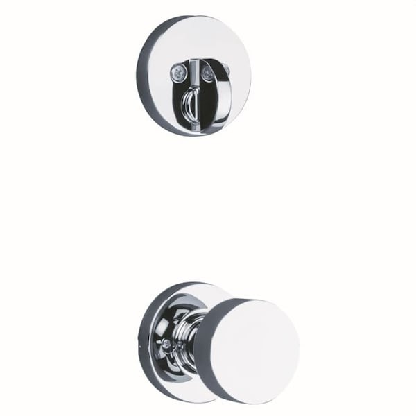 Single Cylinder Interior Pismo Knob Trim with Round Rose Bright Chrome Finish